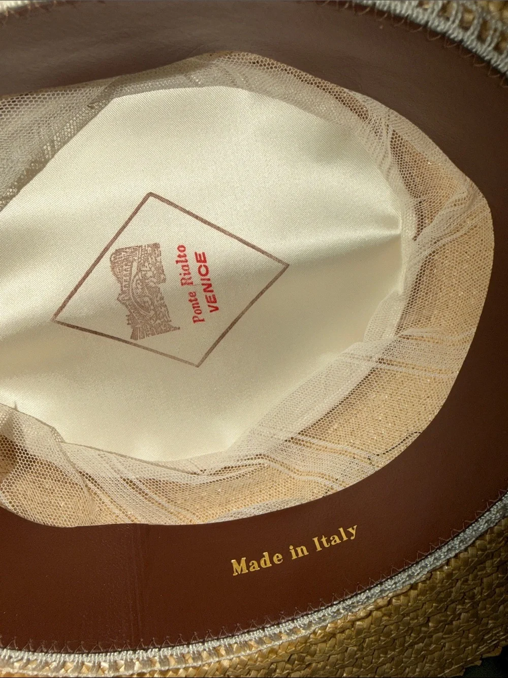 Straw Boater Hat with Red and Black Band - Picture 4 of 4